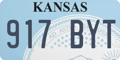KS license plate 917BYT