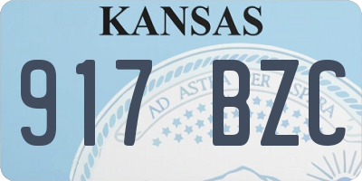 KS license plate 917BZC