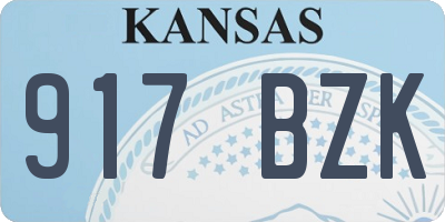 KS license plate 917BZK