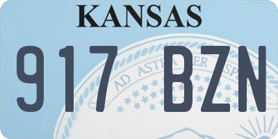 KS license plate 917BZN
