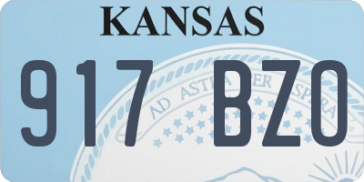 KS license plate 917BZO