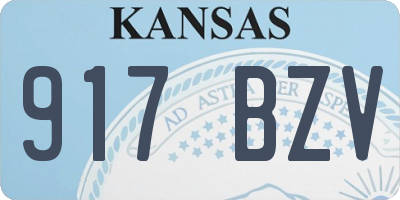 KS license plate 917BZV