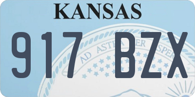 KS license plate 917BZX
