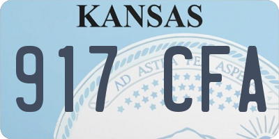 KS license plate 917CFA