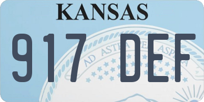 KS license plate 917DEF