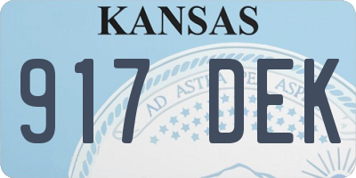 KS license plate 917DEK