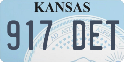 KS license plate 917DET