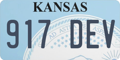 KS license plate 917DEV