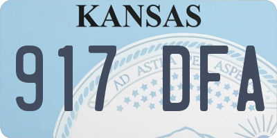 KS license plate 917DFA