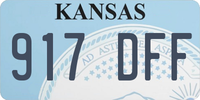 KS license plate 917DFF