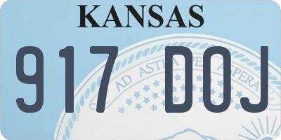 KS license plate 917DOJ