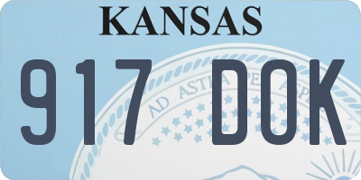 KS license plate 917DOK