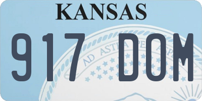 KS license plate 917DOM