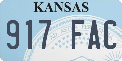 KS license plate 917FAC