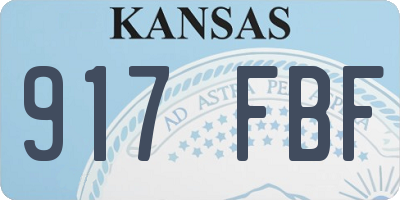 KS license plate 917FBF