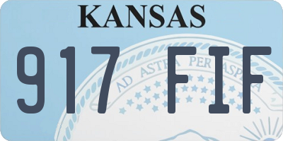 KS license plate 917FIF