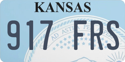 KS license plate 917FRS