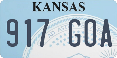 KS license plate 917GOA