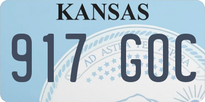 KS license plate 917GOC
