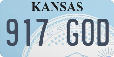 KS license plate 917GOD