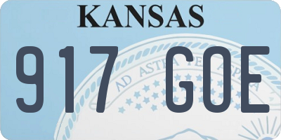 KS license plate 917GOE