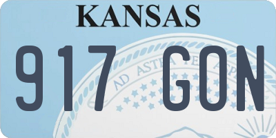 KS license plate 917GON