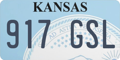 KS license plate 917GSL