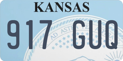 KS license plate 917GUQ