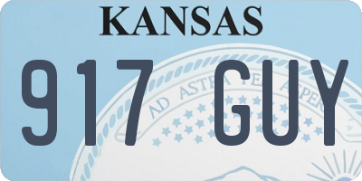 KS license plate 917GUY
