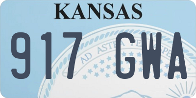 KS license plate 917GWA