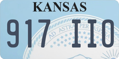 KS license plate 917IIO