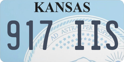 KS license plate 917IIS