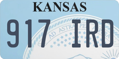 KS license plate 917IRD