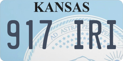 KS license plate 917IRI