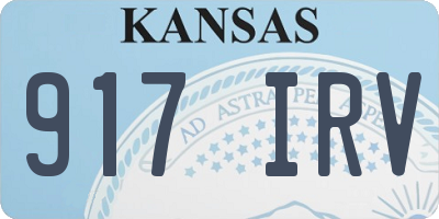 KS license plate 917IRV