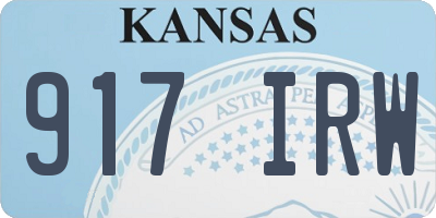 KS license plate 917IRW