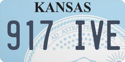 KS license plate 917IVE
