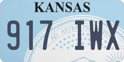 KS license plate 917IWX