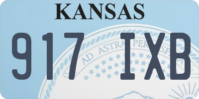 KS license plate 917IXB