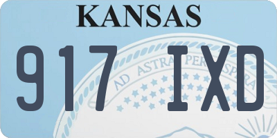 KS license plate 917IXD