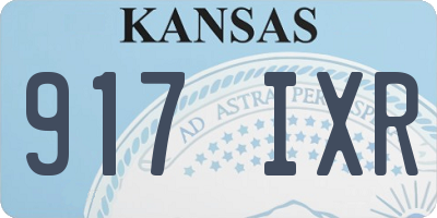 KS license plate 917IXR