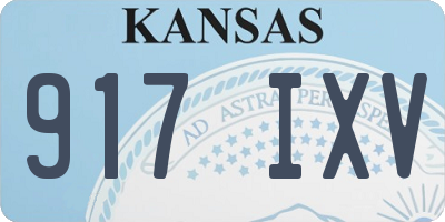 KS license plate 917IXV