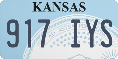 KS license plate 917IYS