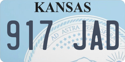 KS license plate 917JAD
