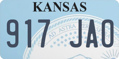 KS license plate 917JAO