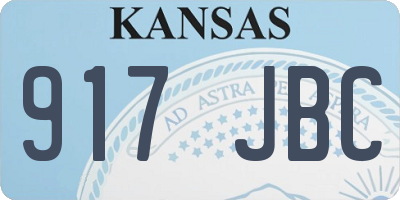 KS license plate 917JBC