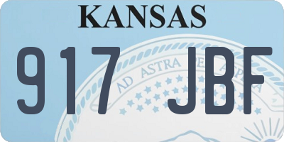KS license plate 917JBF