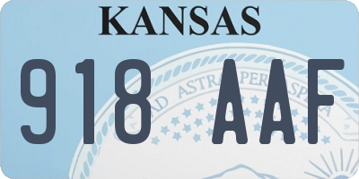 KS license plate 918AAF