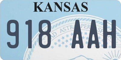 KS license plate 918AAH