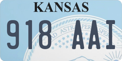 KS license plate 918AAI